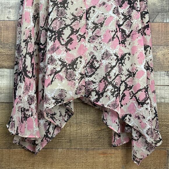 Walter Baker Zendaya Dress Handkerchief Hem Crop Sleeve Blushing Snake Size 8 - Picture 5 of 14